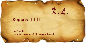 Kopcsa Lili névjegykártya